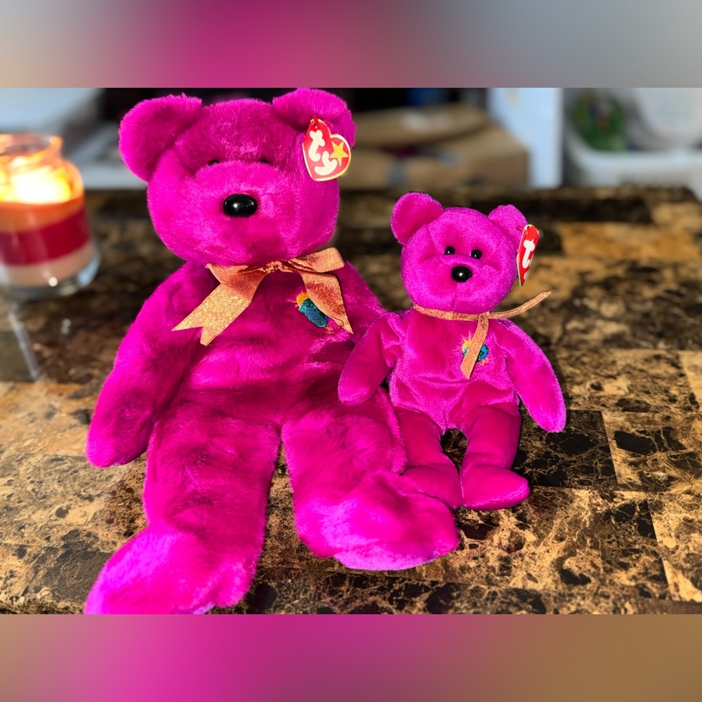 🌟 Millennium Bear Set • Beanie Buddy + Beanie Baby • 1999 TY Collector Pair